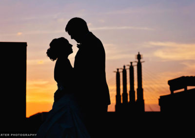 couple silhouette roof