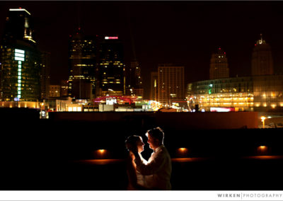 rooftop skyline with couple